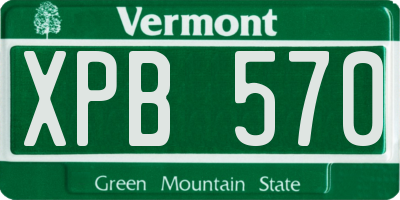 VT license plate XPB570