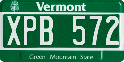 VT license plate XPB572