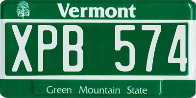 VT license plate XPB574