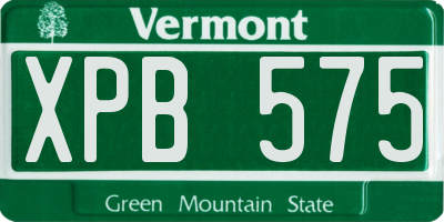 VT license plate XPB575