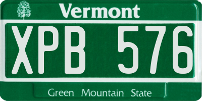 VT license plate XPB576