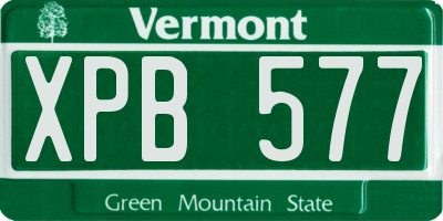 VT license plate XPB577
