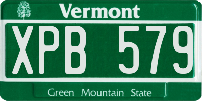 VT license plate XPB579