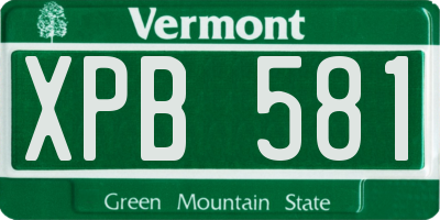 VT license plate XPB581