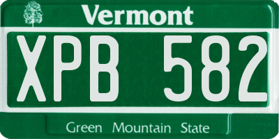 VT license plate XPB582