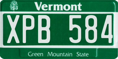 VT license plate XPB584