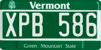 VT license plate XPB586