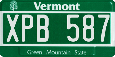 VT license plate XPB587