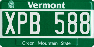 VT license plate XPB588