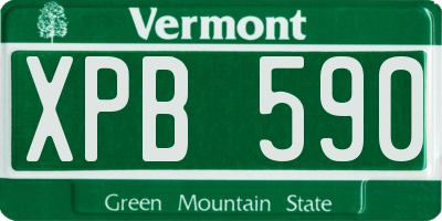 VT license plate XPB590