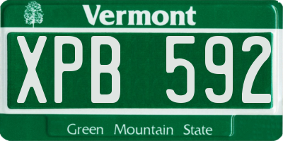 VT license plate XPB592