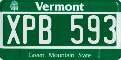 VT license plate XPB593