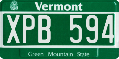 VT license plate XPB594