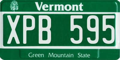 VT license plate XPB595