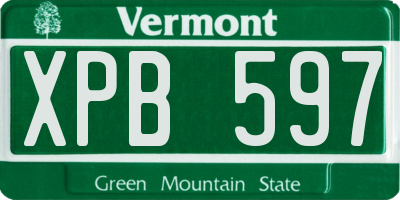 VT license plate XPB597