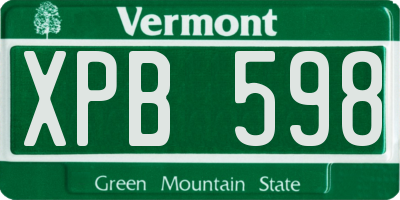 VT license plate XPB598