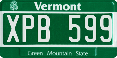 VT license plate XPB599