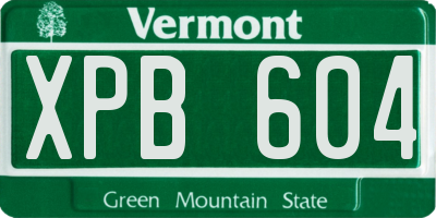 VT license plate XPB604