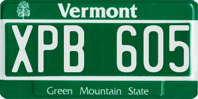 VT license plate XPB605