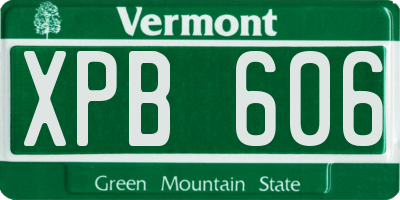 VT license plate XPB606