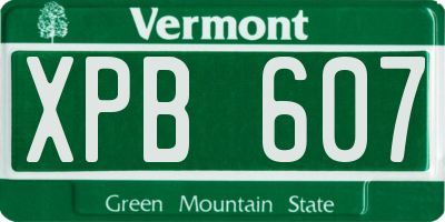 VT license plate XPB607