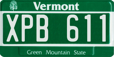 VT license plate XPB611