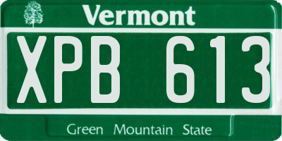 VT license plate XPB613