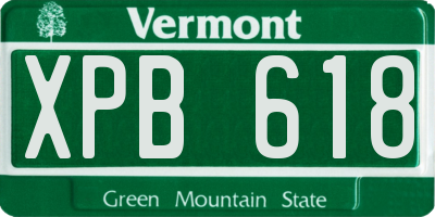 VT license plate XPB618
