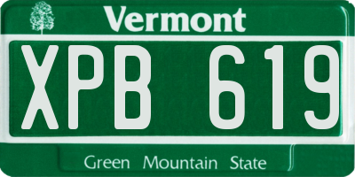 VT license plate XPB619