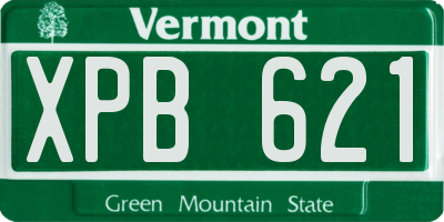 VT license plate XPB621