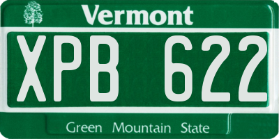 VT license plate XPB622