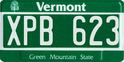 VT license plate XPB623