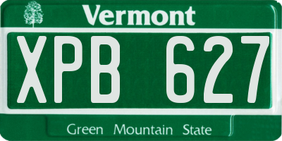 VT license plate XPB627