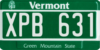 VT license plate XPB631