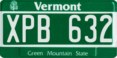 VT license plate XPB632