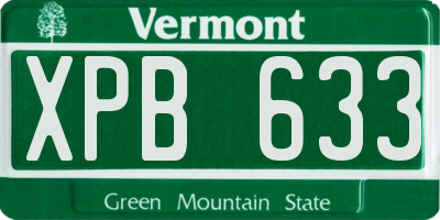 VT license plate XPB633