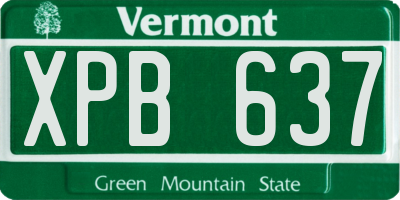 VT license plate XPB637