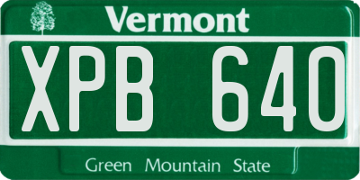 VT license plate XPB640