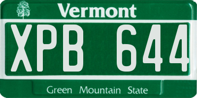 VT license plate XPB644