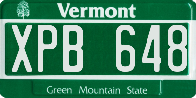VT license plate XPB648