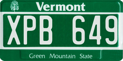 VT license plate XPB649