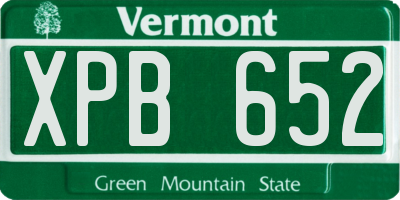VT license plate XPB652