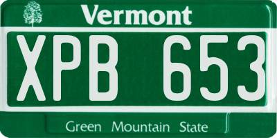 VT license plate XPB653