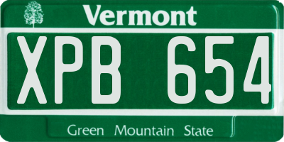 VT license plate XPB654