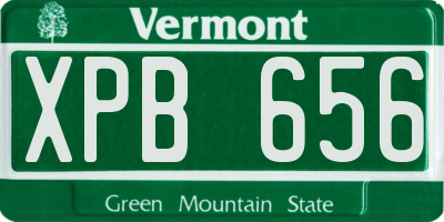 VT license plate XPB656