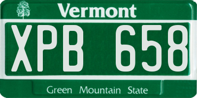 VT license plate XPB658
