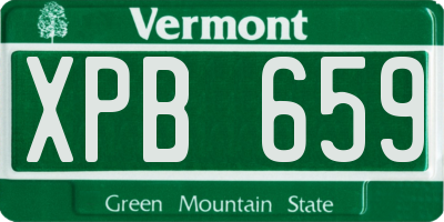 VT license plate XPB659