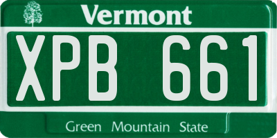 VT license plate XPB661