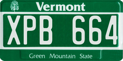 VT license plate XPB664
