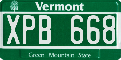 VT license plate XPB668